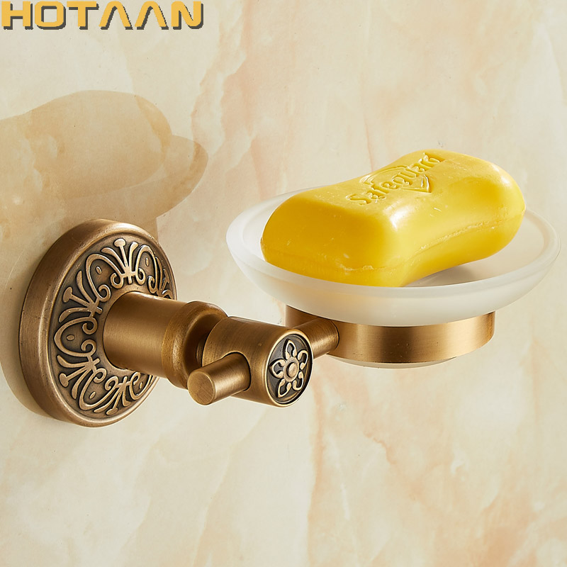 Glass Soap Dish - Aluminium Padat Dipasang Di Dinding Antik