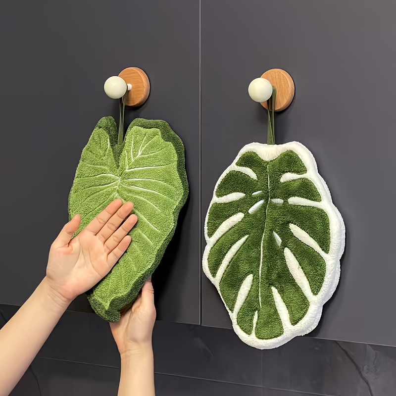 Home Bathroom Accessories - Handuk Tangan Motif Daun Aksesori Kamar
