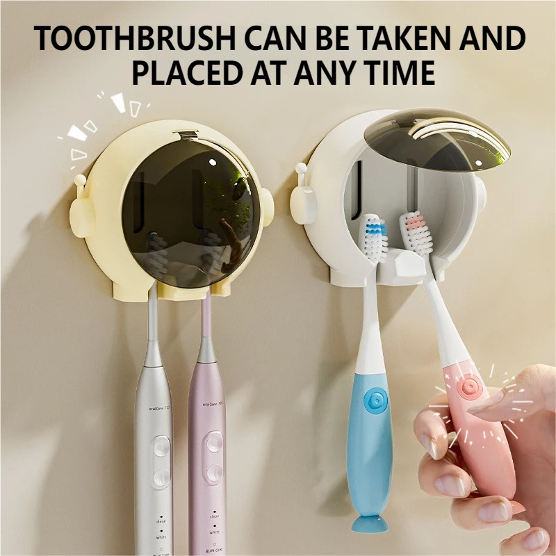 Toothbrush Holder Set - Tempat Sikat Gigi Astronot, Rak Penyimpanan