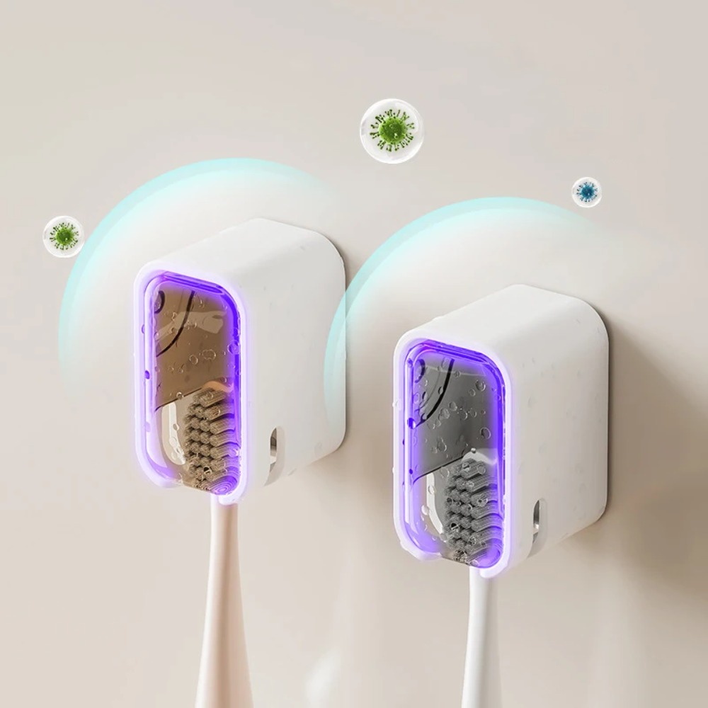 Toothbrush Holder Set - 2 Buah Tempat Sikat Gigi Flip-Top