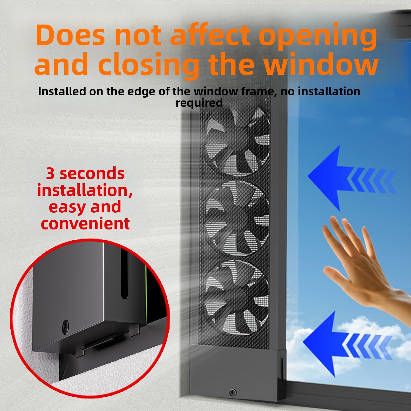 Home Bathroom Exhaust Fan - Kipas Ventilasi Jendela Tanpa Alat –