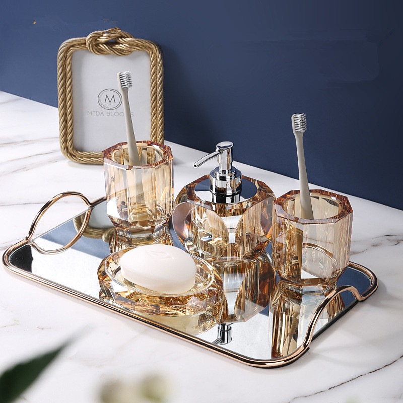 Glass Soap Dish - Set Kamar Mandi Dispenser Sabun Cair