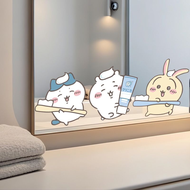 Stiker Cermin Chiikawa Motif L - Home Bathroom Vanity ulasan dan harga