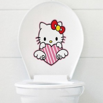 Stiker Toilet Kartun Hello Kit - Home Bathroom Accessories ulasan dan harga
