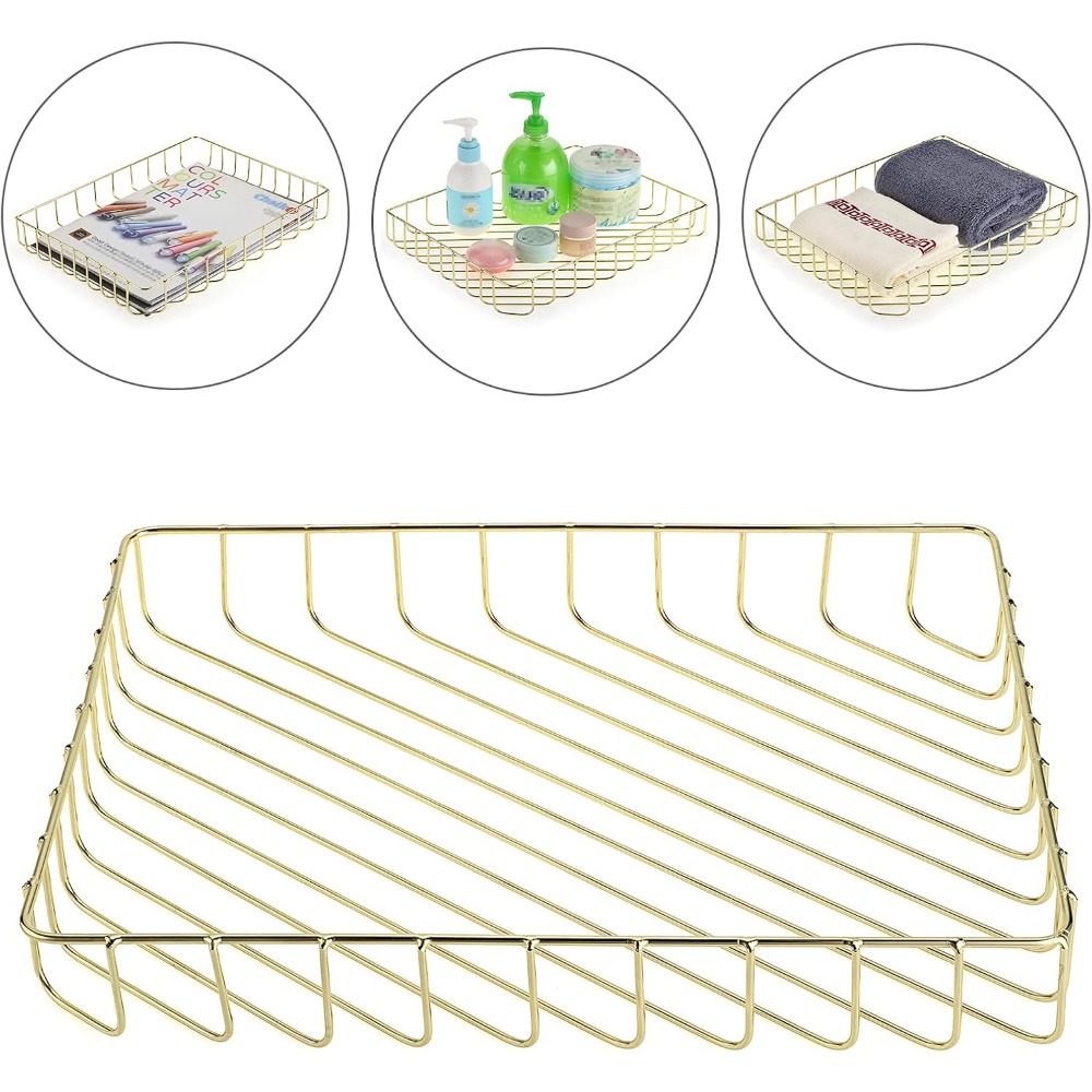 Nampan Meja Kawat Emas Elegan  - Home Bathroom Images ulasan dan harga