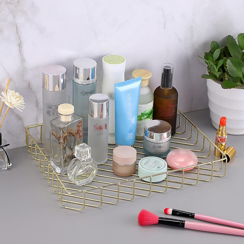 Nampan Meja Kawat Emas Elegan  - Home Bathroom Images ulasan dan harga