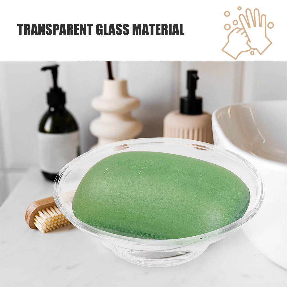 2Pcs Tempat Sabun Kaca Transpa - Glass Soap Dish ulasan dan harga