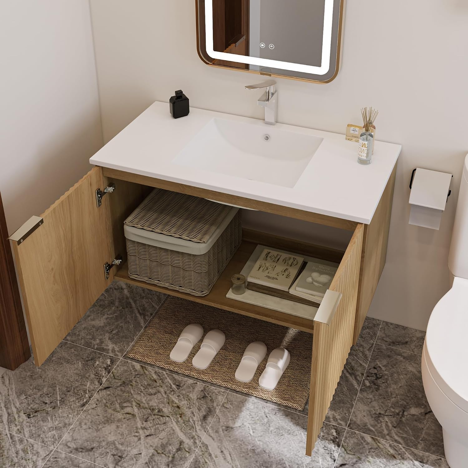 Rak Kabinet Kamar Mandi Modern - Home Bathroom Vanity ulasan dan harga