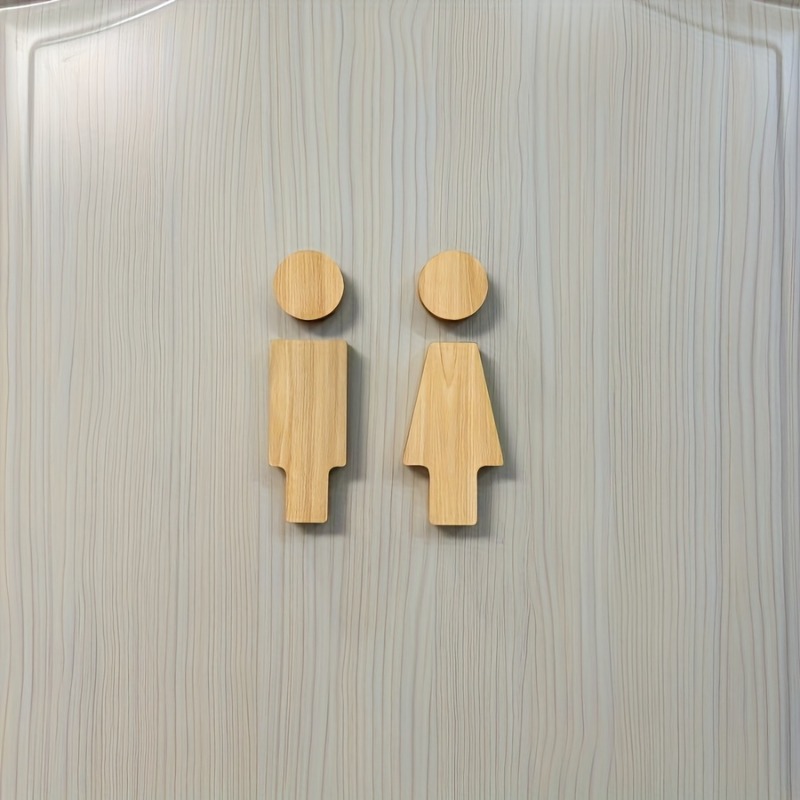 2 Buah Tanda Kamar Mandi Kayu  - Home Bathroom Accessories ulasan dan harga