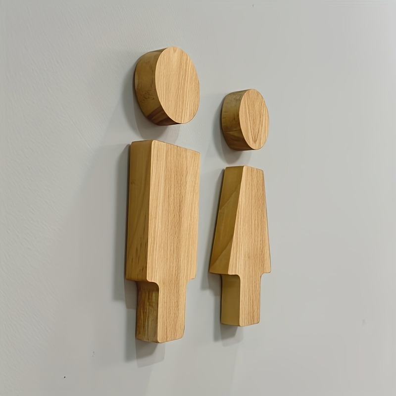 2 Buah Tanda Kamar Mandi Kayu  - Home Bathroom Accessories ulasan dan harga