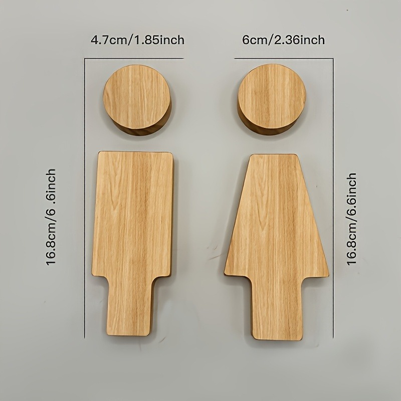 2 Buah Tanda Kamar Mandi Kayu  - Home Bathroom Accessories ulasan dan harga