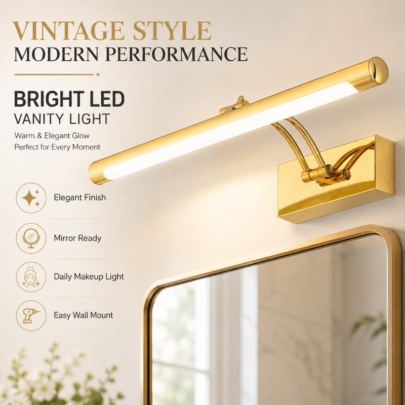 Lampu Cermin LED Vintage 40cm  - Home Bathroom Vanity ulasan dan harga