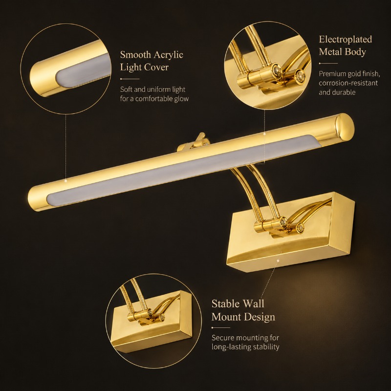 Lampu Cermin LED Vintage 40cm  - Home Bathroom Vanity ulasan dan harga