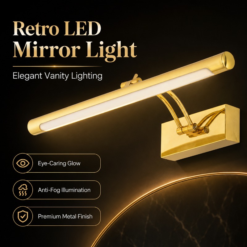 Lampu Cermin LED Vintage 40cm  - Home Bathroom Vanity ulasan dan harga