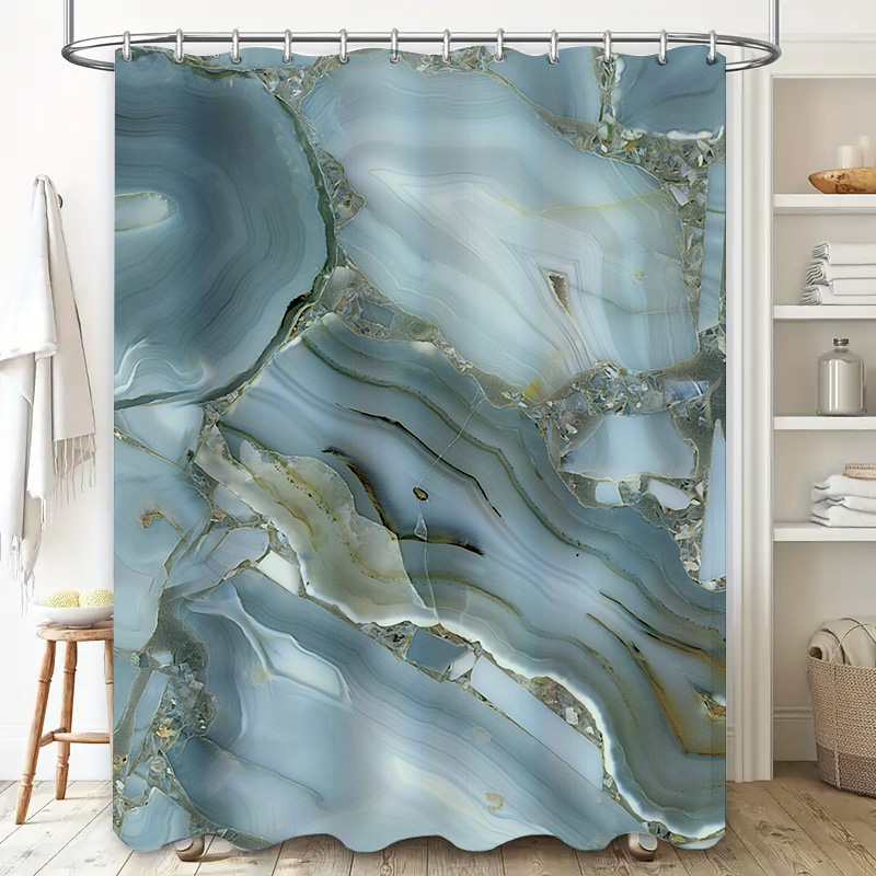Tirai Mandi Marmer Biru Dekora - Home Bathroom Images ulasan dan harga