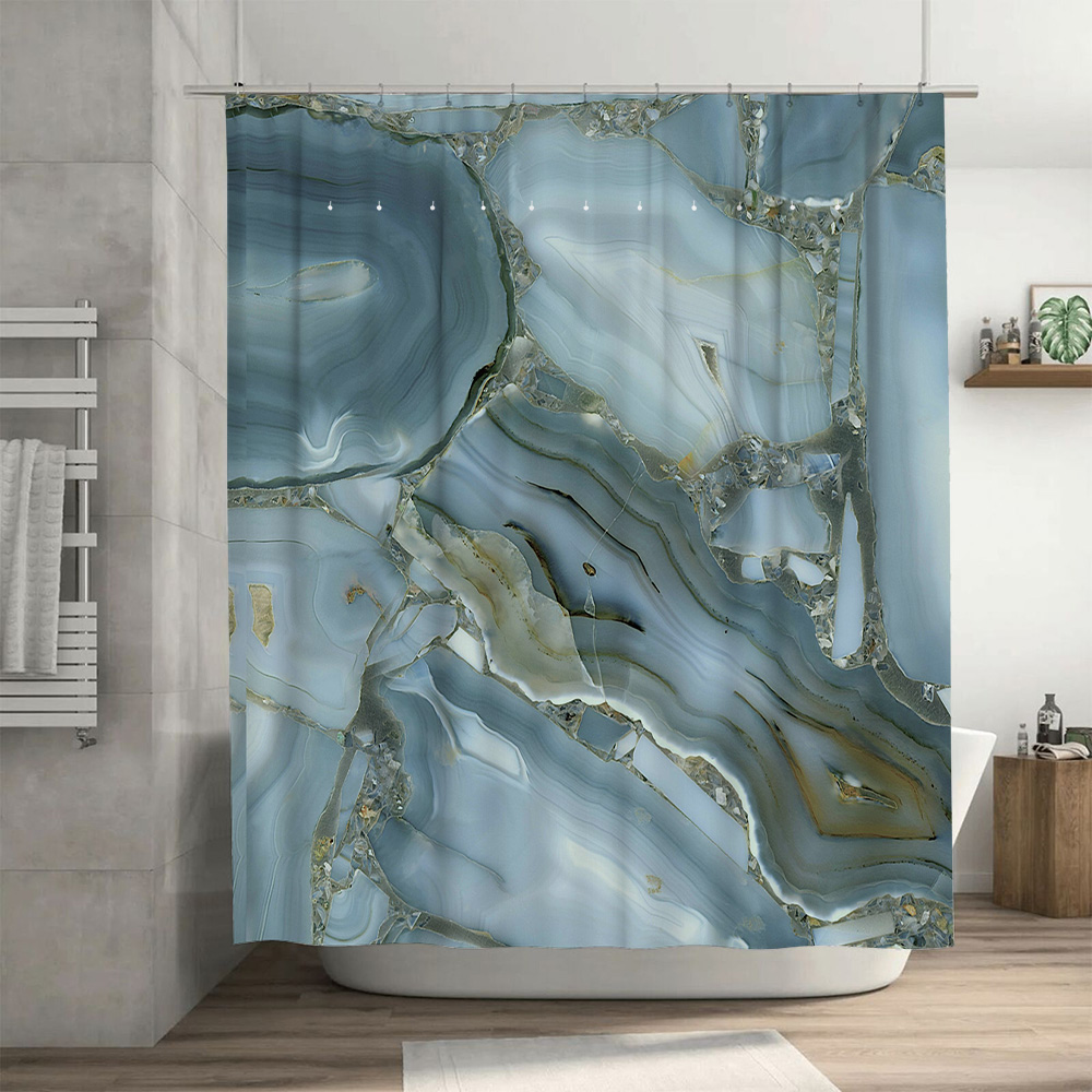 Tirai Mandi Marmer Biru Dekora - Home Bathroom Images ulasan dan harga