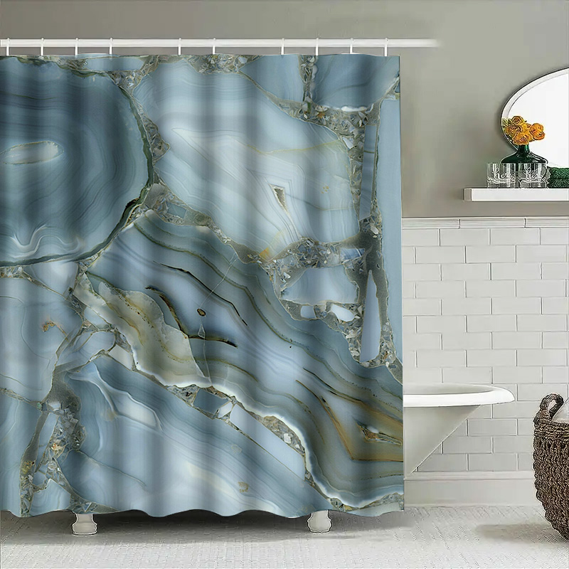 Tirai Mandi Marmer Biru Dekora - Home Bathroom Images ulasan dan harga